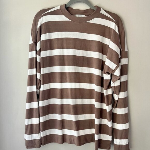 AYR | Brown The Early Mornings Tee Sundown Stripe in Shitake Size S - Picture 1 of 6